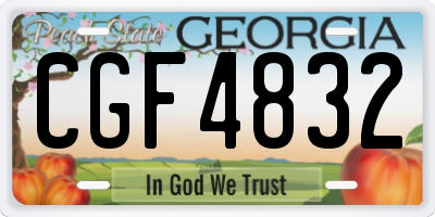 GA license plate CGF4832