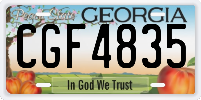 GA license plate CGF4835