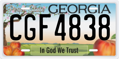 GA license plate CGF4838