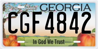 GA license plate CGF4842