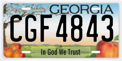 GA license plate CGF4843
