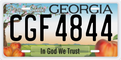 GA license plate CGF4844