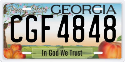 GA license plate CGF4848