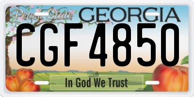 GA license plate CGF4850
