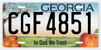 GA license plate CGF4851