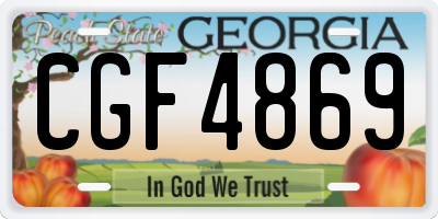 GA license plate CGF4869