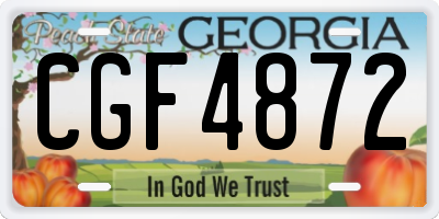 GA license plate CGF4872