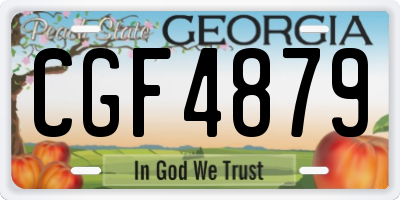 GA license plate CGF4879