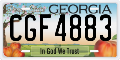 GA license plate CGF4883