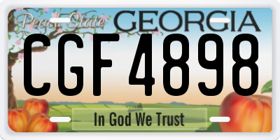 GA license plate CGF4898