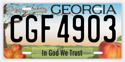 GA license plate CGF4903