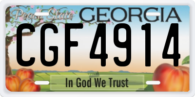 GA license plate CGF4914