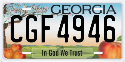 GA license plate CGF4946