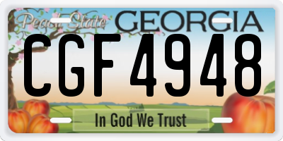 GA license plate CGF4948