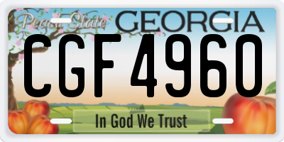 GA license plate CGF4960
