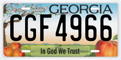 GA license plate CGF4966