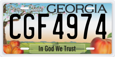 GA license plate CGF4974