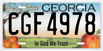 GA license plate CGF4978