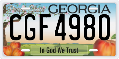 GA license plate CGF4980