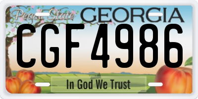 GA license plate CGF4986
