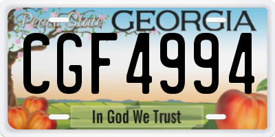 GA license plate CGF4994