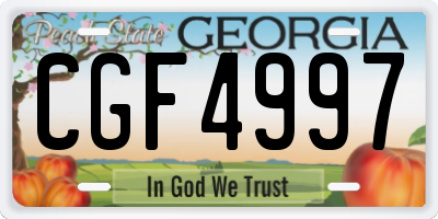 GA license plate CGF4997