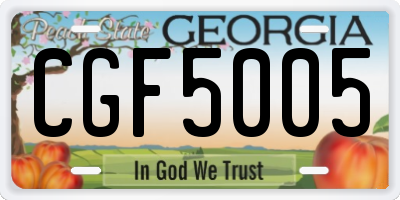 GA license plate CGF5005