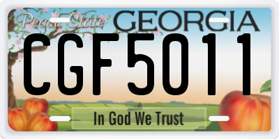 GA license plate CGF5011
