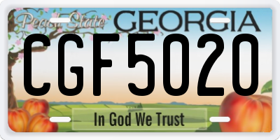 GA license plate CGF5020