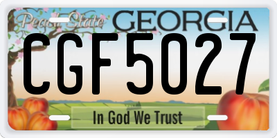 GA license plate CGF5027