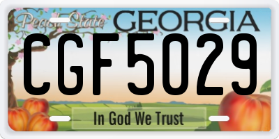 GA license plate CGF5029