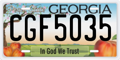 GA license plate CGF5035