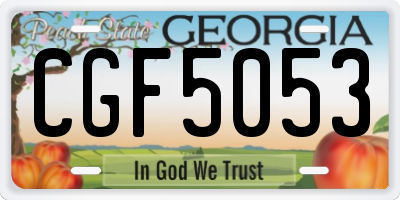 GA license plate CGF5053