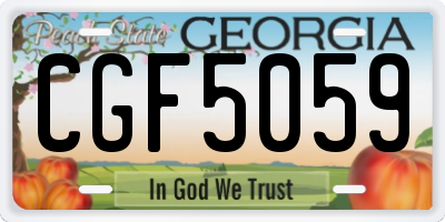 GA license plate CGF5059