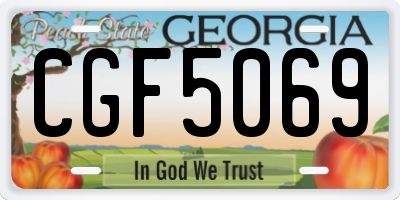 GA license plate CGF5069