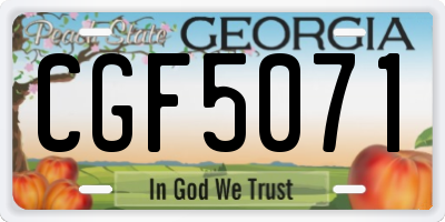 GA license plate CGF5071