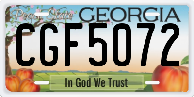 GA license plate CGF5072