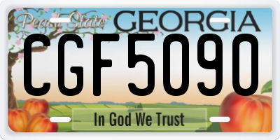 GA license plate CGF5090