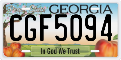 GA license plate CGF5094
