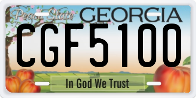 GA license plate CGF5100