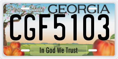 GA license plate CGF5103