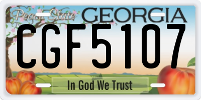 GA license plate CGF5107