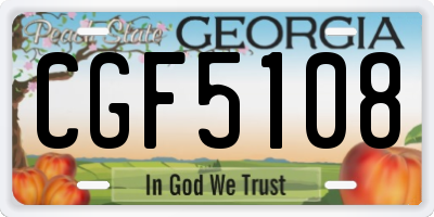 GA license plate CGF5108