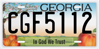 GA license plate CGF5112