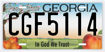 GA license plate CGF5114