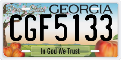GA license plate CGF5133