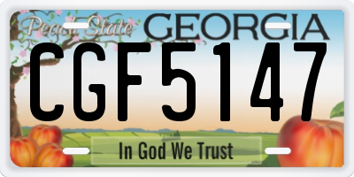 GA license plate CGF5147