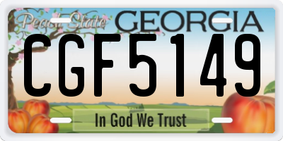 GA license plate CGF5149