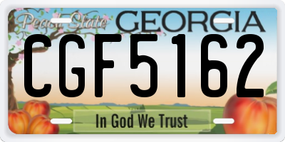 GA license plate CGF5162