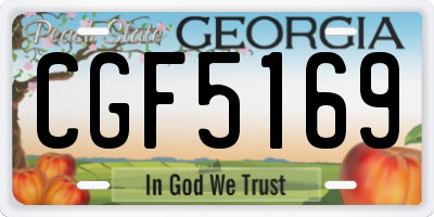 GA license plate CGF5169